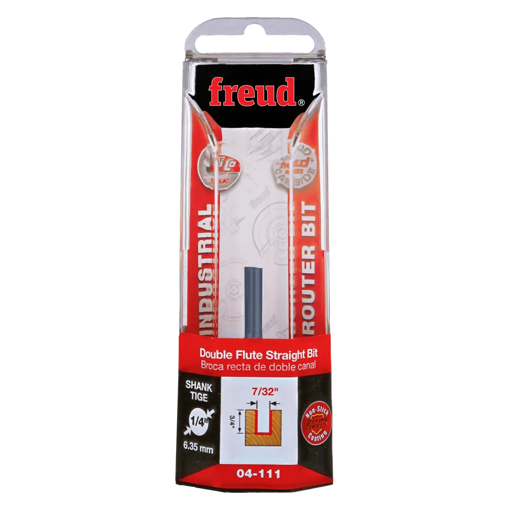 Freud 04-111 7/32" Double Flute Straight Bit - Edmondson Supply