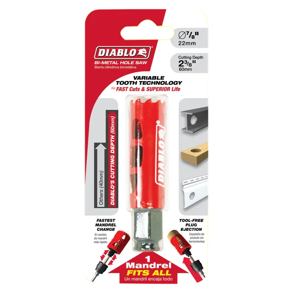 Diablo Tools DHS0875 7/8" Bi-Metal Hole Saw - Edmondson Supply