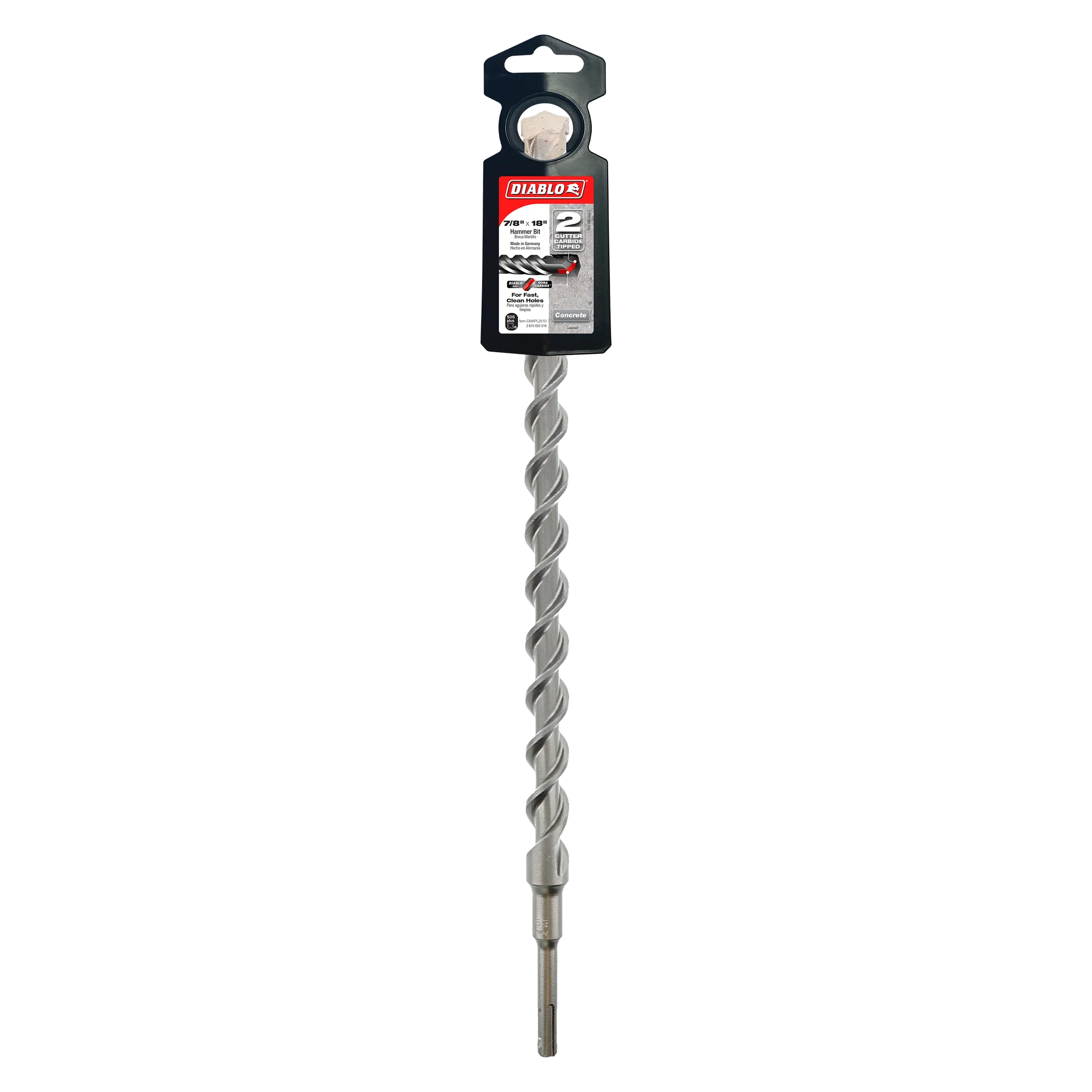 Diablo Tools DMAPL2510 7/8" x 16" x 18" SDS-Plus 2-Cutter Carbide-Tipped Hammer Drill Bit - Edmondson Supply