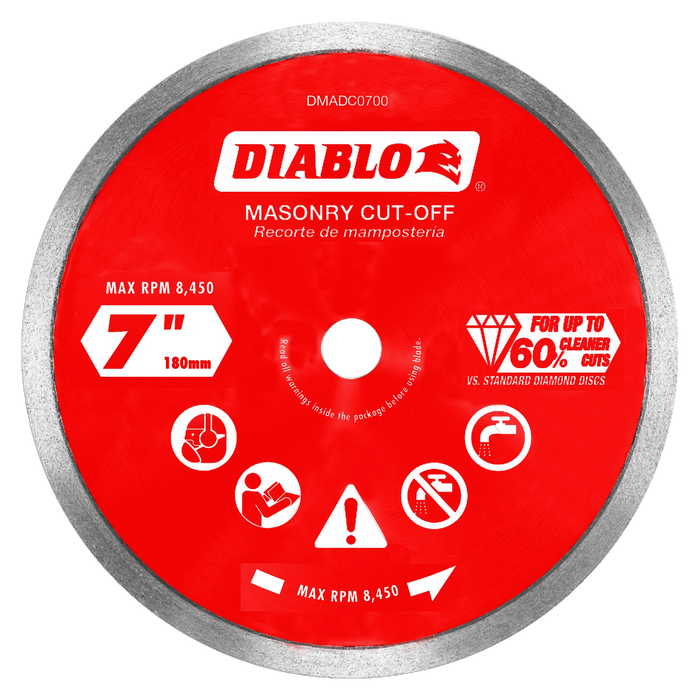 Diablo Tools DMADC0700 7" Diamond Continuous Rim Masonry Cut-Off Disc - Edmondson Supply