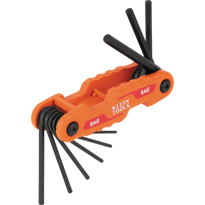 Klein Tools 70542 Compact Folding Hex Key Set, SAE and Metric - Edmondson Supply