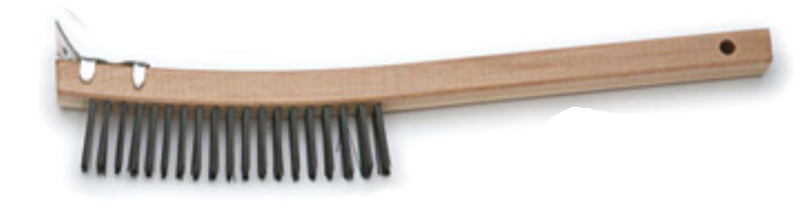 Blue Monster 70610 Bent Handle with Scraper, 3x19 Row Hand Scratch Brush - Edmondson Supply