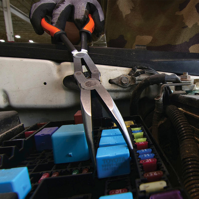 Klein Tools 71402 Long Reach Needle Nose and Bent Nose Pliers Set, 13-Inch, 2-Piece - Edmondson Supply