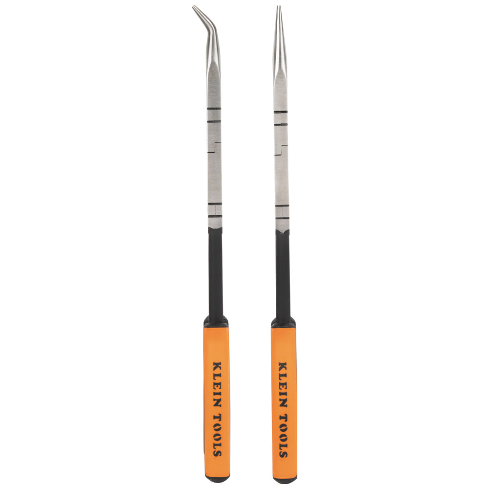 Klein Tools 71402 Long Reach Needle Nose and Bent Nose Pliers Set, 13-Inch, 2-Piece - Edmondson Supply