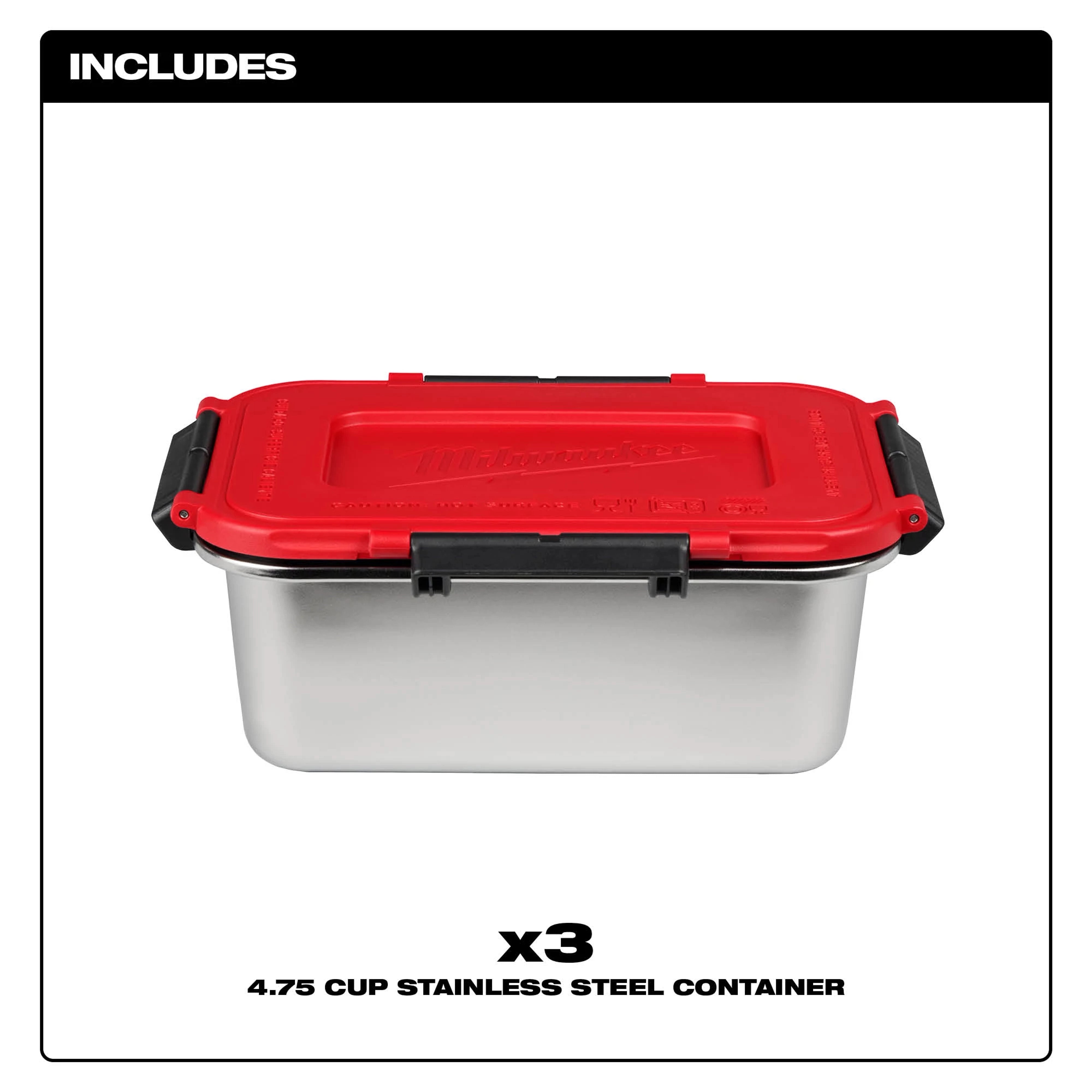 Milwaukee 49-16-0203 Stainless Steel Containers for M18™ Jobsite Lunch Warmer (Qty: 3) - Edmondson Supply