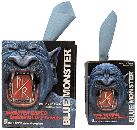 Blue Monster 77101 Monster Wipes - 10"x12" Industrial Towels (50 Count) - Edmondson Supply