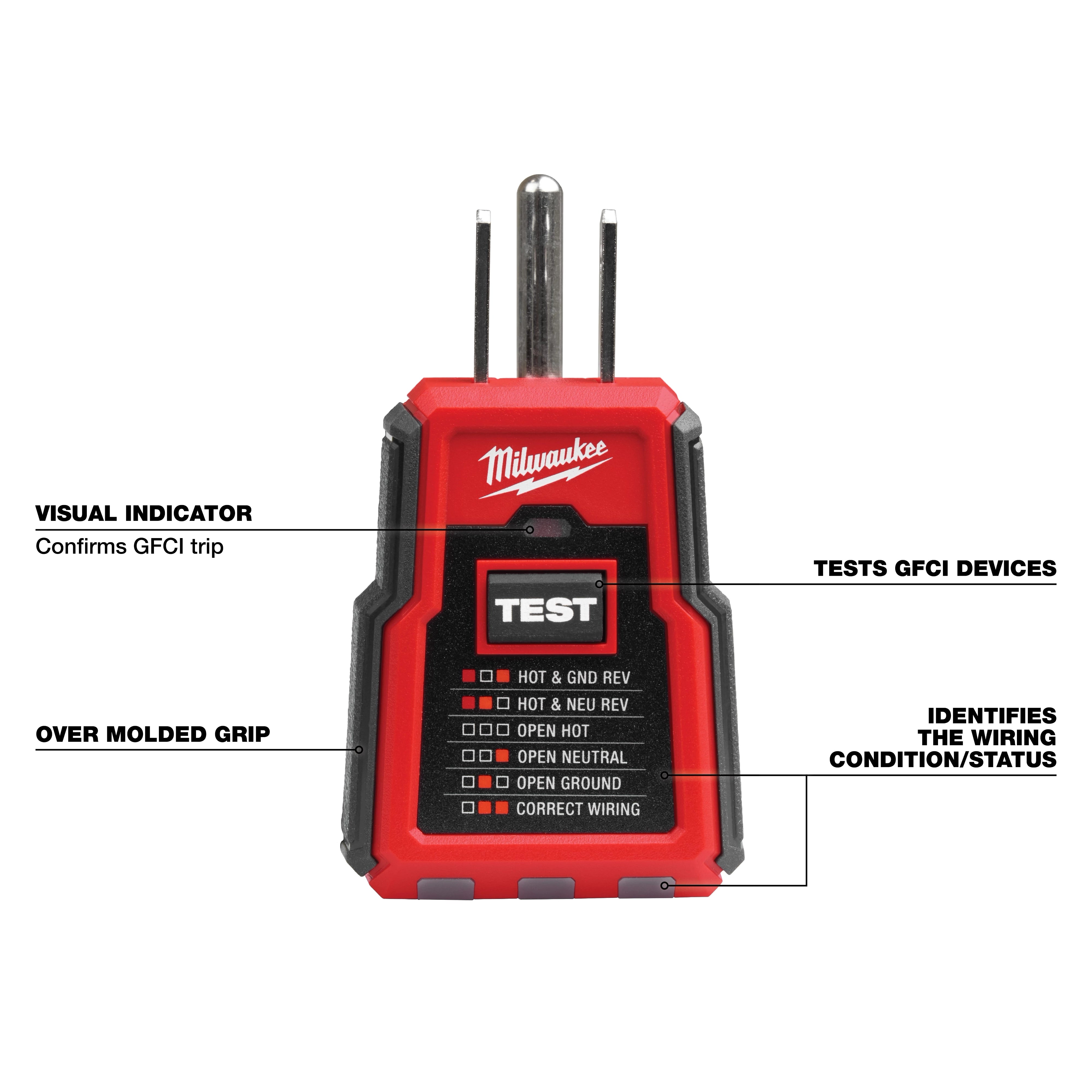 Milwaukee 3210-20 GFCI Receptacle Tester and Voltage Detector - Edmondson Supply