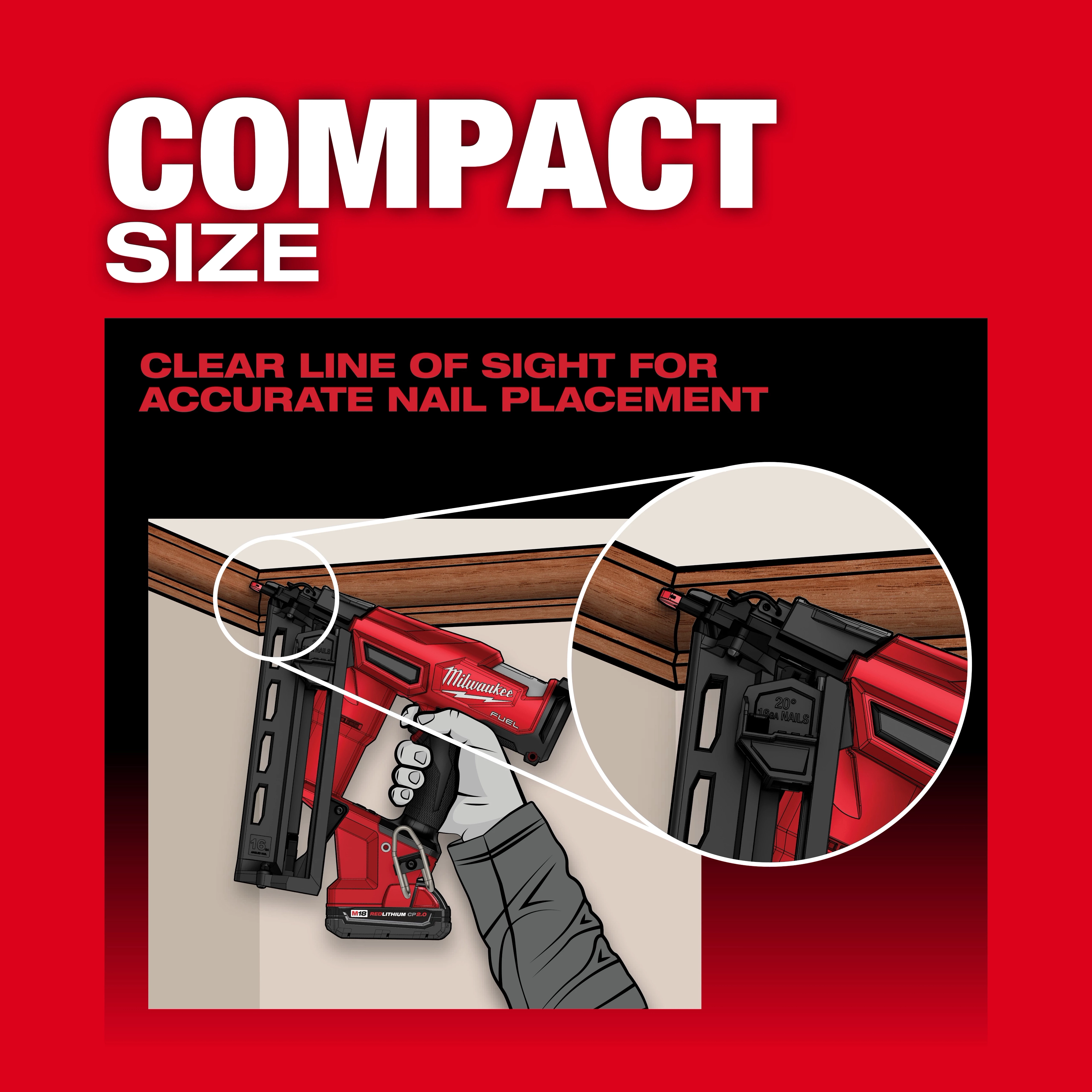 Milwaukee 2841-20 M18 FUEL™ 16 Gauge Angled Finish Nailer (Tool Only) - Edmondson Supply