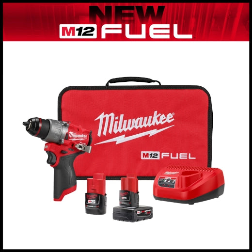 Milwaukee 3404-22 M12 FUEL™ 1/2" Hammer Drill/Driver Kit - Edmondson Supply