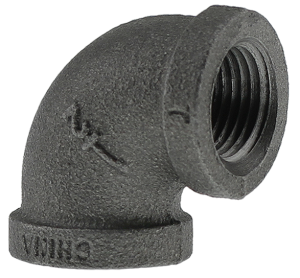Boshart 2-BLE-05 1/2" Black Malleable Iron 90° Elbow, Class 150 - Edmondson Supply