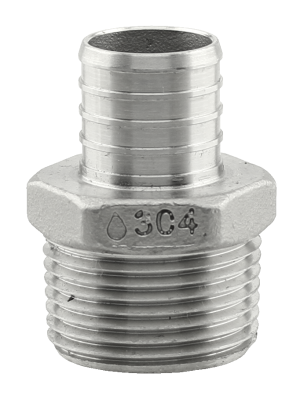 Boshart SSPEX-MA07 3/4" Stainless Steel PEX Crimp Male Adapter - Edmondson Supply