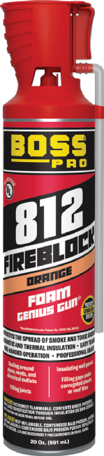Boss Products 812 Fire Block Foam Genius Gun, 20 oz Can - Edmondson Supply