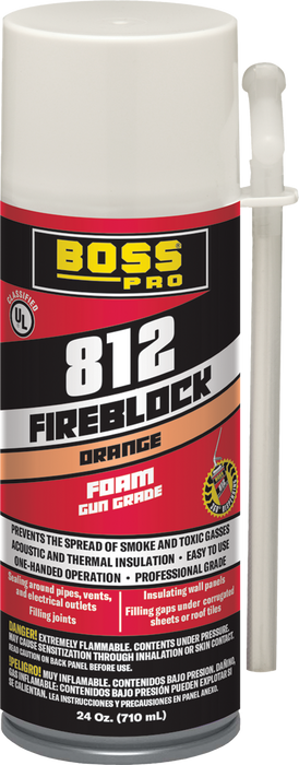 Boss Products 812 Fire Block Foam Straw Gun, 12 oz Can - Edmondson Supply