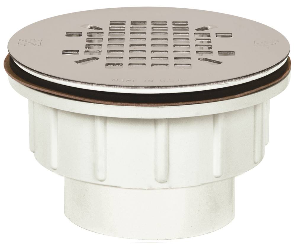 Sioux Chief 825-17P Receptor-Base Shower Drain, Snap-In Strainer, 1-1/2'' PVC Hub / 2" Spigot - Edmondson Supply