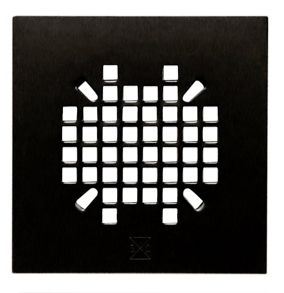 Sioux Chief 827-2SMQPK1 Snap-In Shower Drain Replacement Strainer, 4-1/4" Square, Matte Black - Edmondson Supply