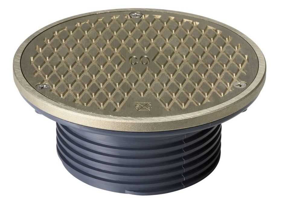 Sioux Chief 834-4HNR FinishLine™, 6-1/2'' Round Nickel-Bronze Ring & Cover, Adjustable Floor Cleanout Finish Fixture
