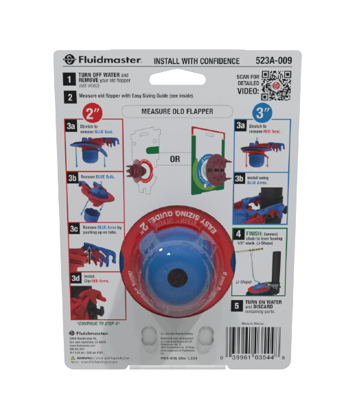 Fluidmaster 523A-009 Universal 2" & 3" Super Flapper - Edmondson Supply