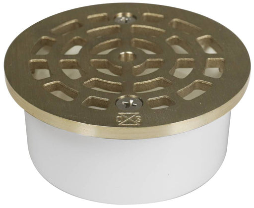 Sioux Chief 845-83PN PVC Flush-to-Floor Inside Pipe Drain with Nickel-Bronze Strainer, 3'' - Edmondson Supply