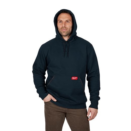 Milwaukee 350BLXL Heavy Duty Pullover Hoodie (Blue, Size XL) - Edmondson Supply