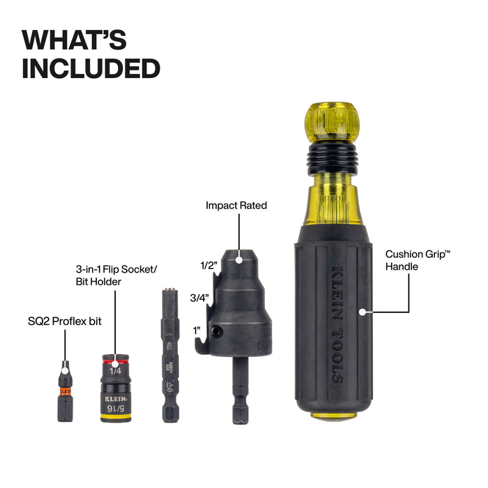 Klein Tools 85191HD Impact-Rated Flip Socket Conduit Reamer Driver - Edmondson Supply