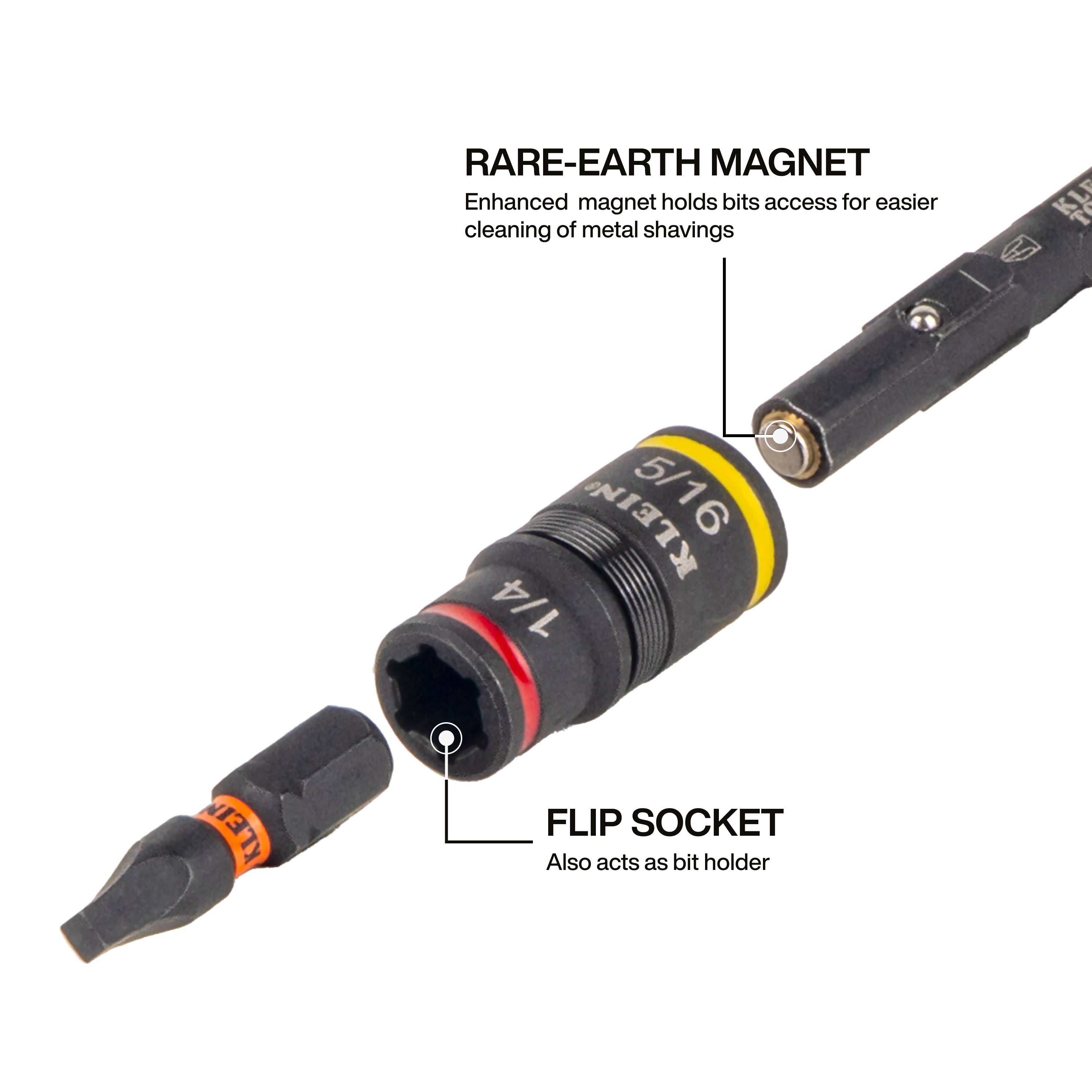 Klein Tools 85191HD Impact-Rated Flip Socket Conduit Reamer Driver - Edmondson Supply