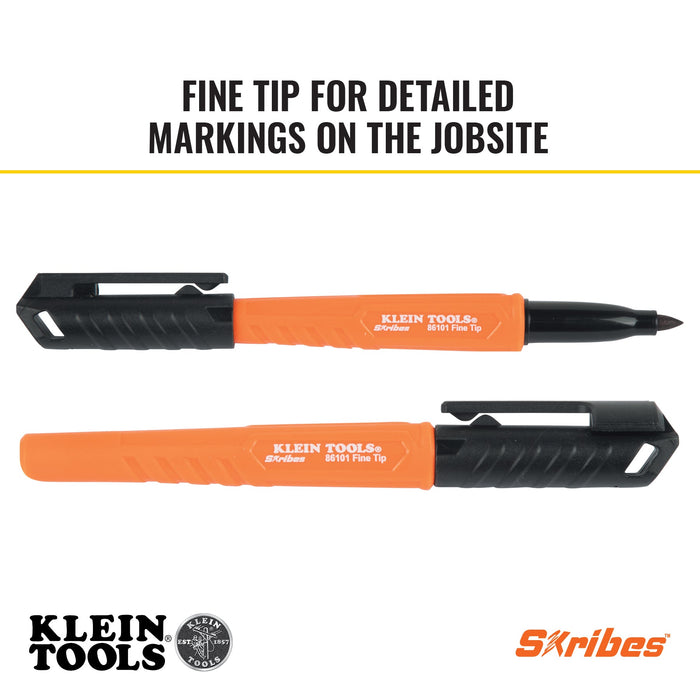 Klein Tools 86101 Skribes™ Fine Tip Permanent Marker, Black - Edmondson Supply