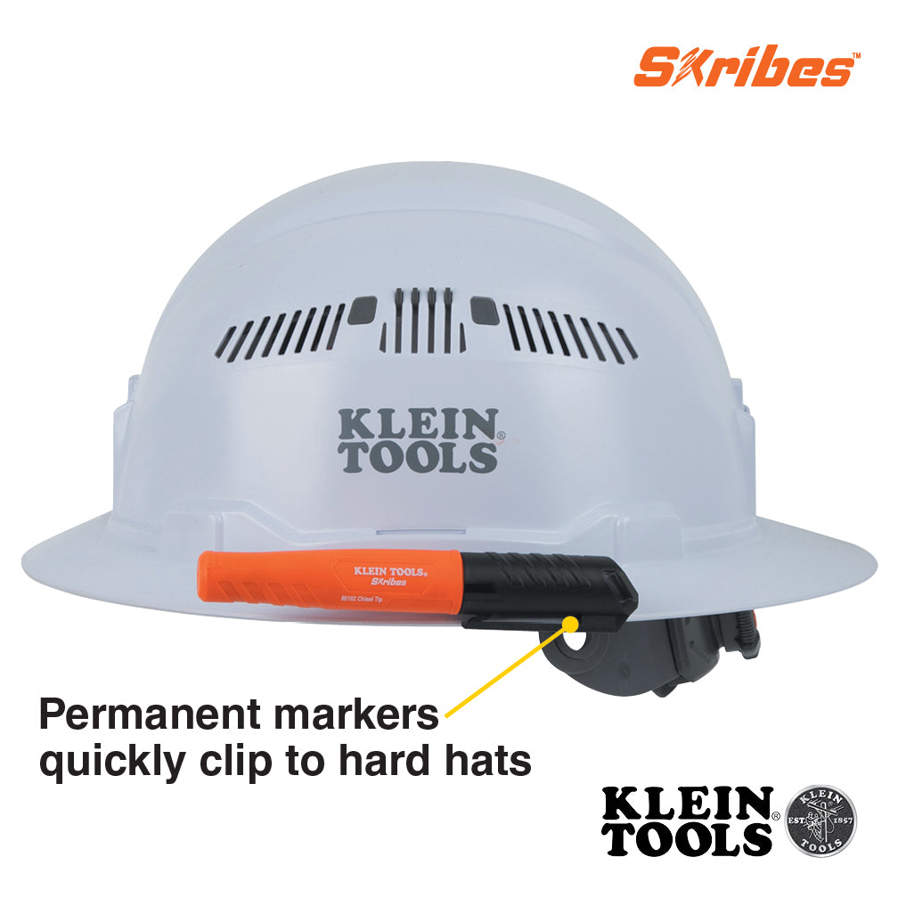 Klein Tools 861923 Skribes™ Chisel Tip Permanent Markers, Multi-Color, 3-Piece - Edmondson Supply