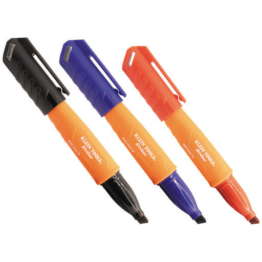 Klein Tools 861923 Skribes™ Chisel Tip Permanent Markers, Multi-Color, 3-Piece - Edmondson Supply