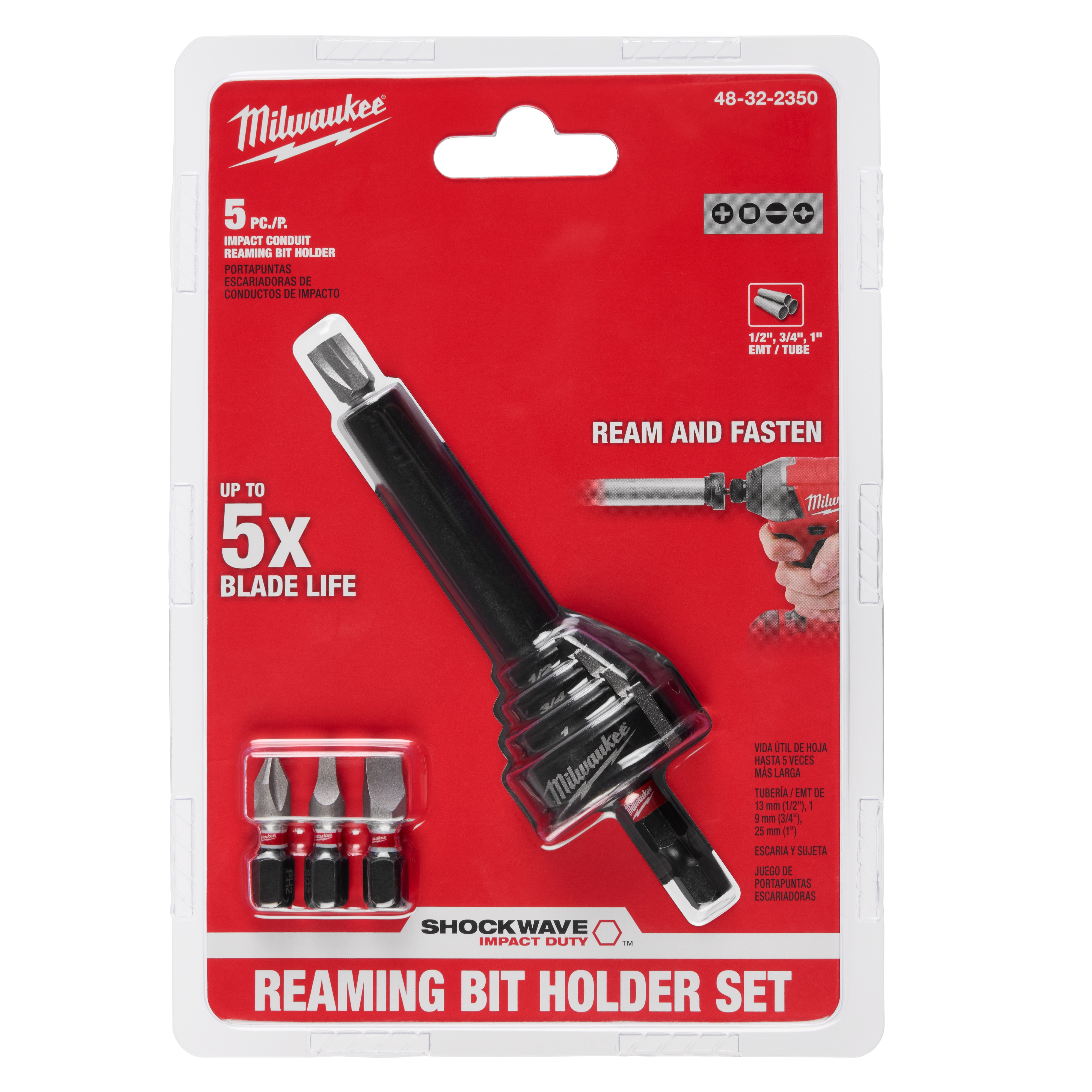 Milwaukee 48-32-2350 SHOCKWAVE™ Conduit Reaming Bit Holder - Edmondson Supply