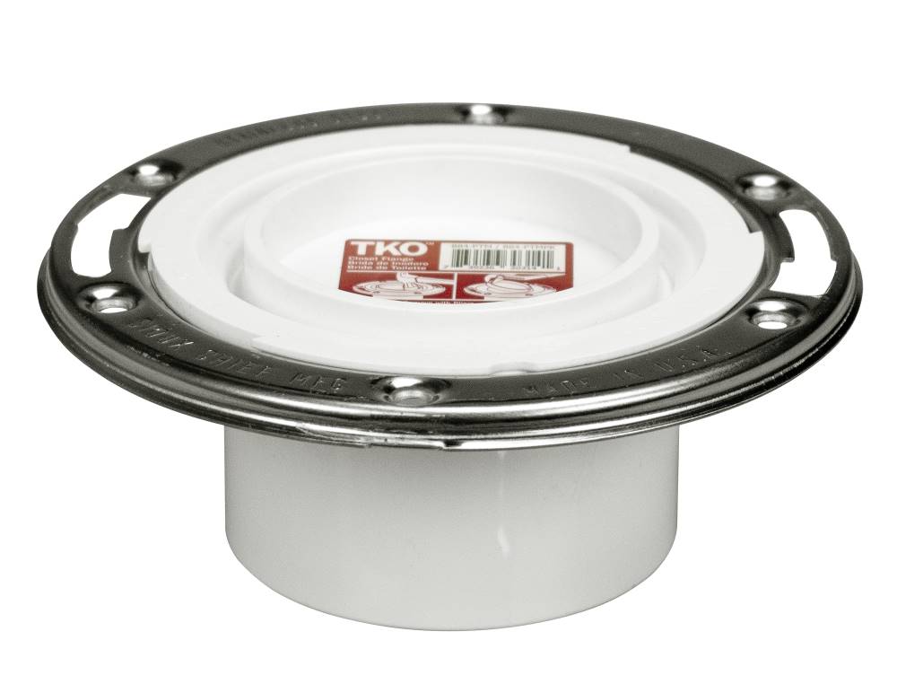 Sioux Chief 884-PTM TKO™ 3" Hub / 4" Inside-Fit PVC Closet Flange w/Knockout, Stainless Steel Swivel Ring - Edmondson Supply