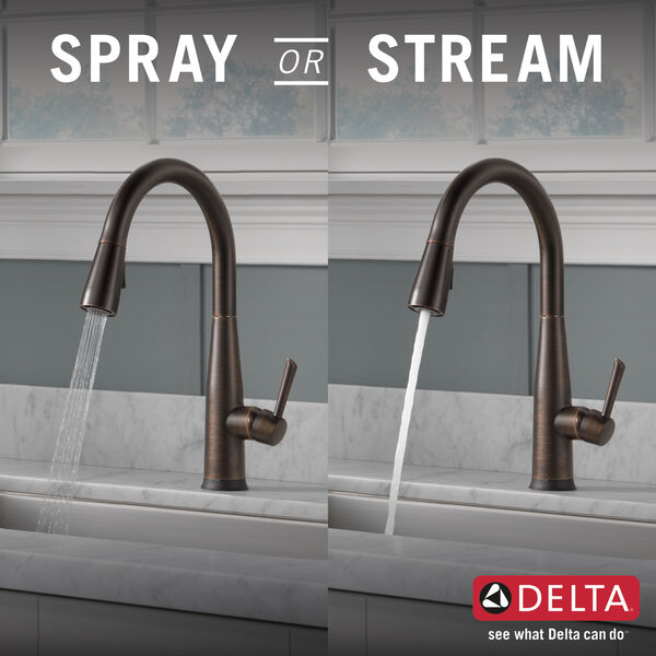 ESSA® Delta Faucet 9113T-RB-DST Single Handle Pull-Down Kitchen Faucet With Touch2O® Technology In Venetian Bronze