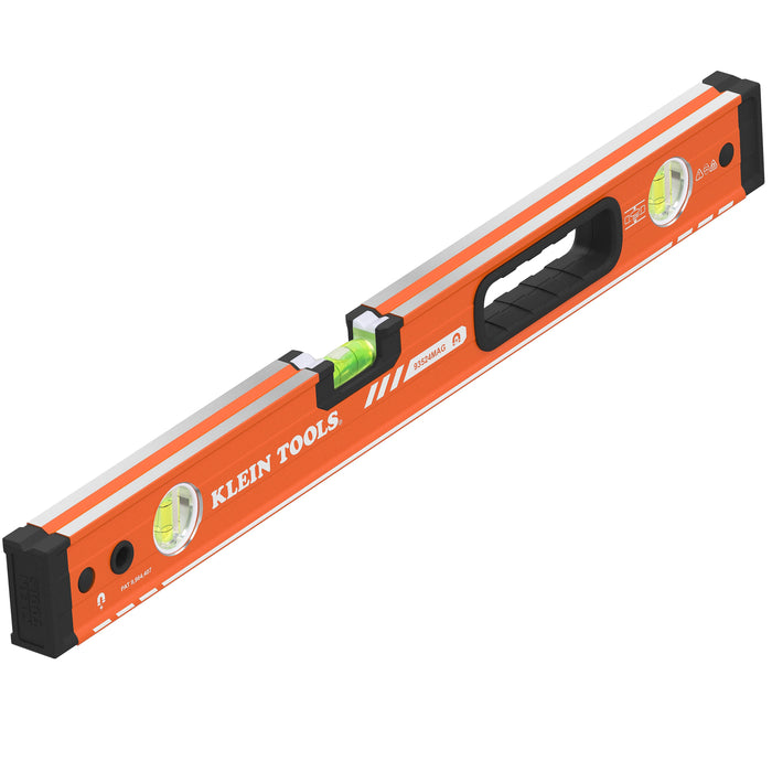 Klein Tools 93524MAG Magnetic Box Beam Level, 3 Vial, 24-Inch - Edmondson Supply