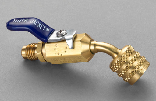 Yellow Jacket 93867 Adapter Ball Valve ¼” LH FFL to ¼” RH MFL, 45° - Edmondson Supply