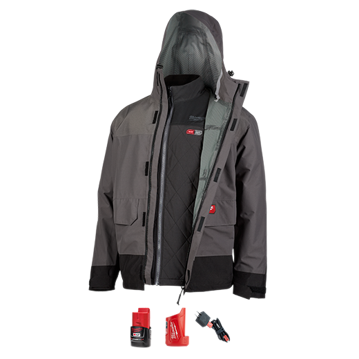 Milwaukee 203RN-212X M12™ Heated AXIS™ Layering System with HYDROBREAK™ Rain Shell (Size 2XL) - Edmondson Supply