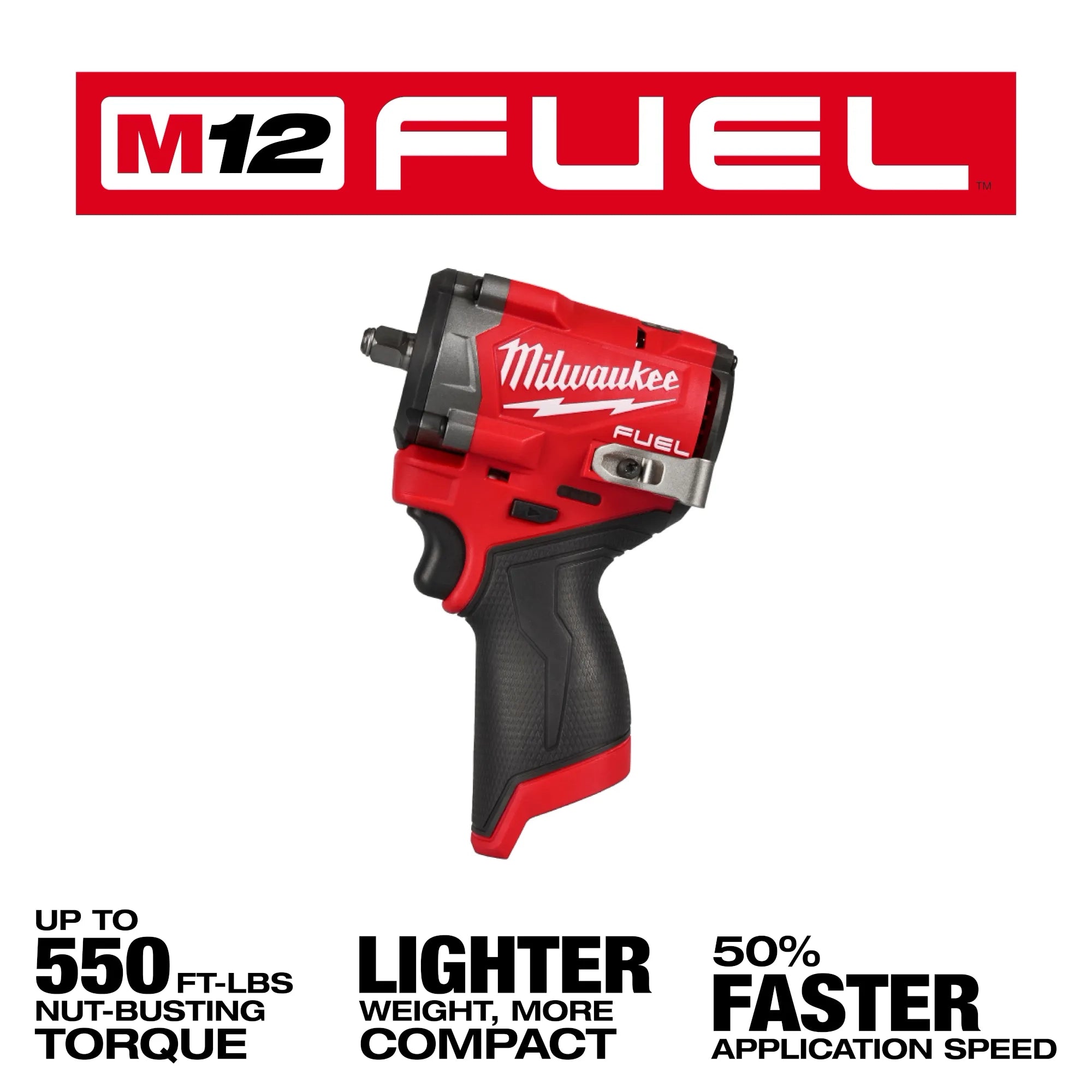 Milwaukee 2562-20 M12 FUEL™ Stubby 3/8" Impact Wrench - Edmondson Supply