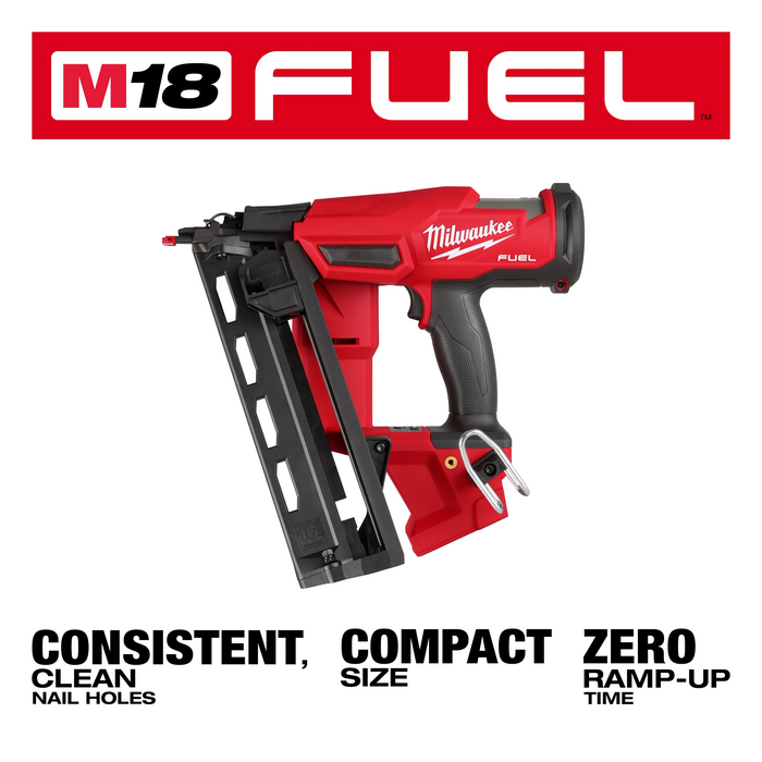 Milwaukee 2841-20 M18 FUEL™ 16 Gauge Angled Finish Nailer (Tool Only) - Edmondson Supply