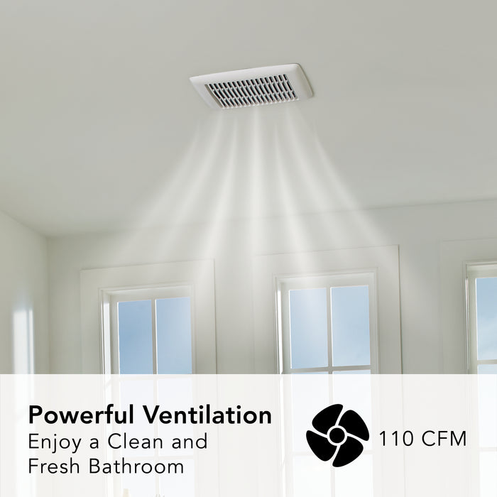 Broan-NuTone® AE110 Flex Series 110 CFM Ceiling Roomside Installation Bathroom Exhaust Fan - Edmondson Supply