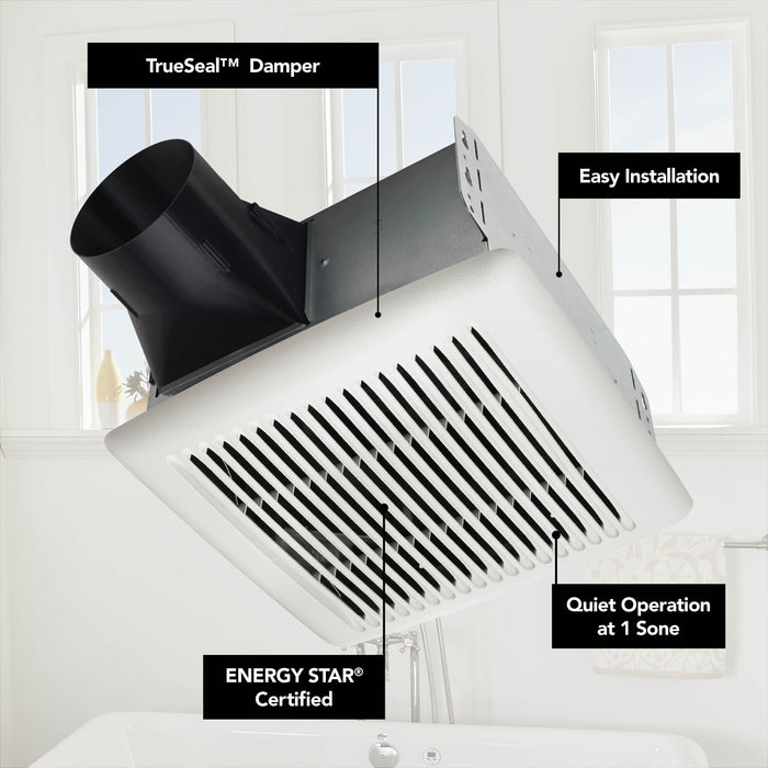 Broan-NuTone® AE110 Flex Series 110 CFM Ceiling Roomside Installation Bathroom Exhaust Fan - Edmondson Supply