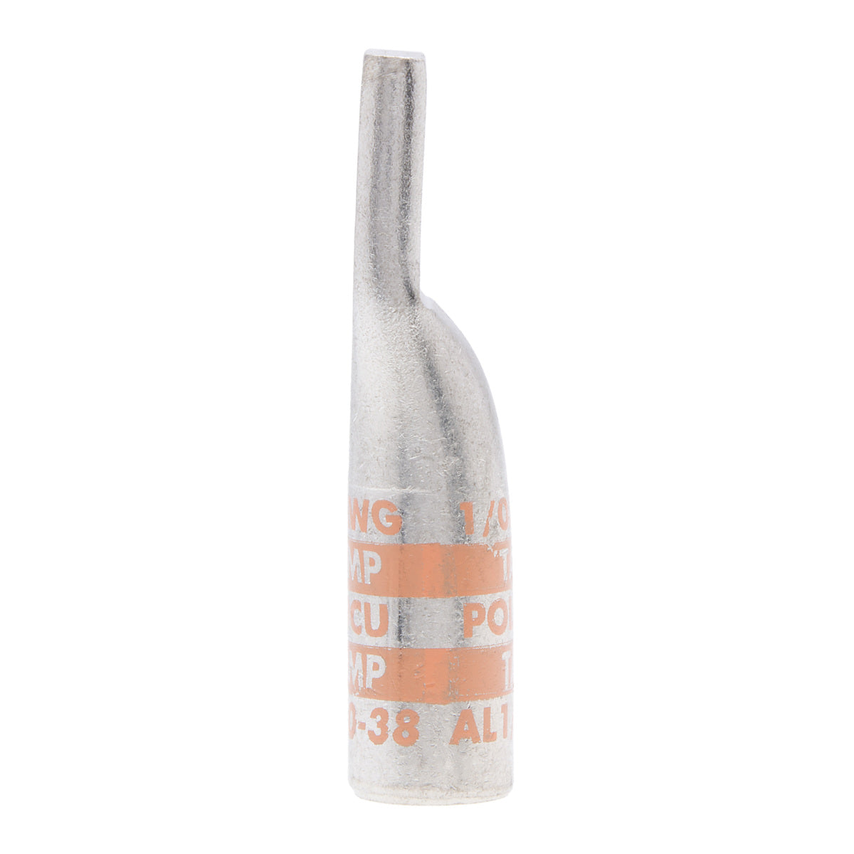 NSI AL1/0-38 Single-Hole Aluminum Barrel Compression Lug, 1/0 AWG, 3/8” Mount, AL/CU - Edmondson Supply