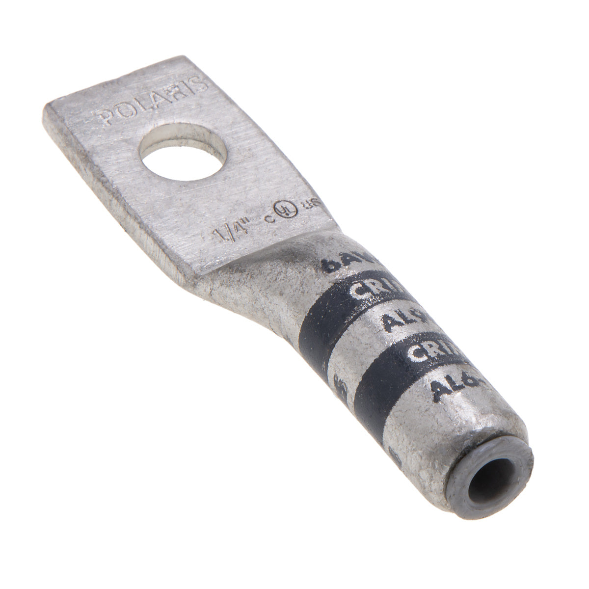 NSI AL6-14 Single-Hole Aluminum Barrel Compression Lug, 6 AWG, 1/4” Mount, AL/CU - Edmondson Supply