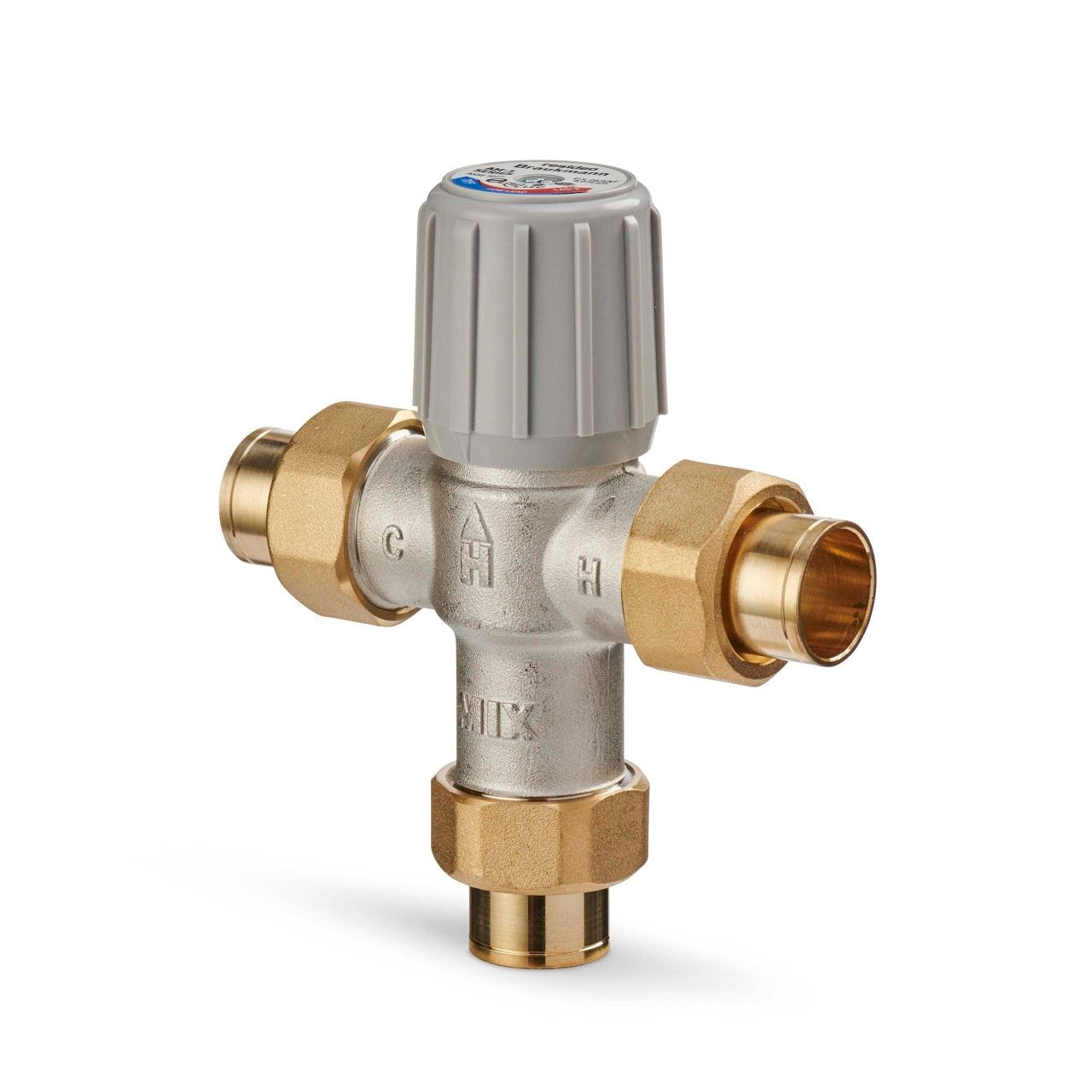 Resideo Braukmann AM101-US-1LF/U Thermostatic Mixing Valve, 3/4" Sweat Union, Lead Free - Edmondson Supply