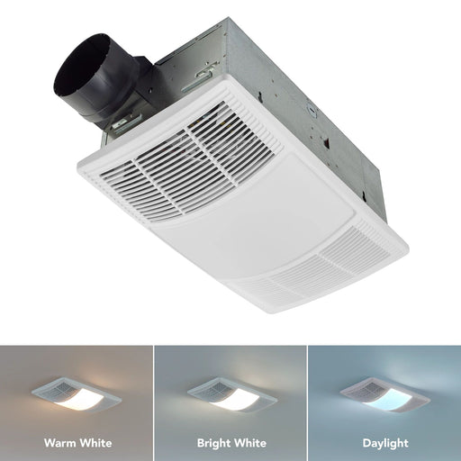 Broan® BHFLED80 PowerHeat™ 80 CFM 1.5 Sones Heater Exhaust Fan with CCT LED Lighting - Edmondson Supply