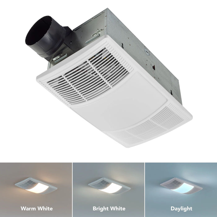 Broan® BHFLED80 PowerHeat™ 80 CFM 1.5 Sones Heater Exhaust Fan with CCT LED Lighting - Edmondson Supply