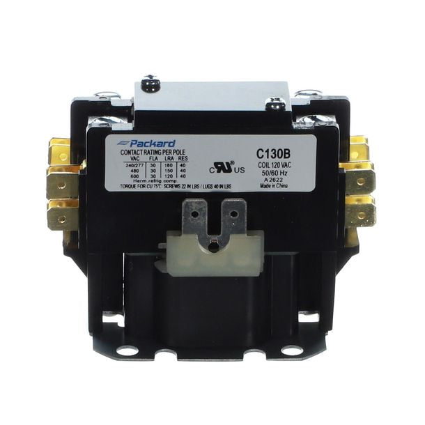 Packard C130B Contactor 1 Pole 30 Amps 120 Coil Voltage - Edmondson Supply