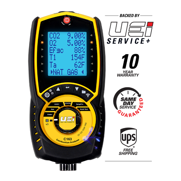 UEi C163 Residential/Commercial Combustion Analyzer w/ Pressure - Edmondson Supply
