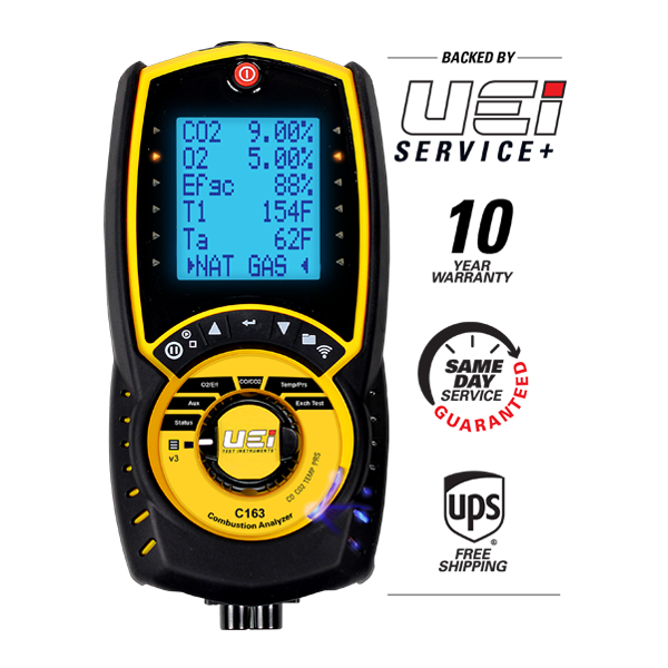 UEi C163 Residential/Commercial Combustion Analyzer w/ Pressure