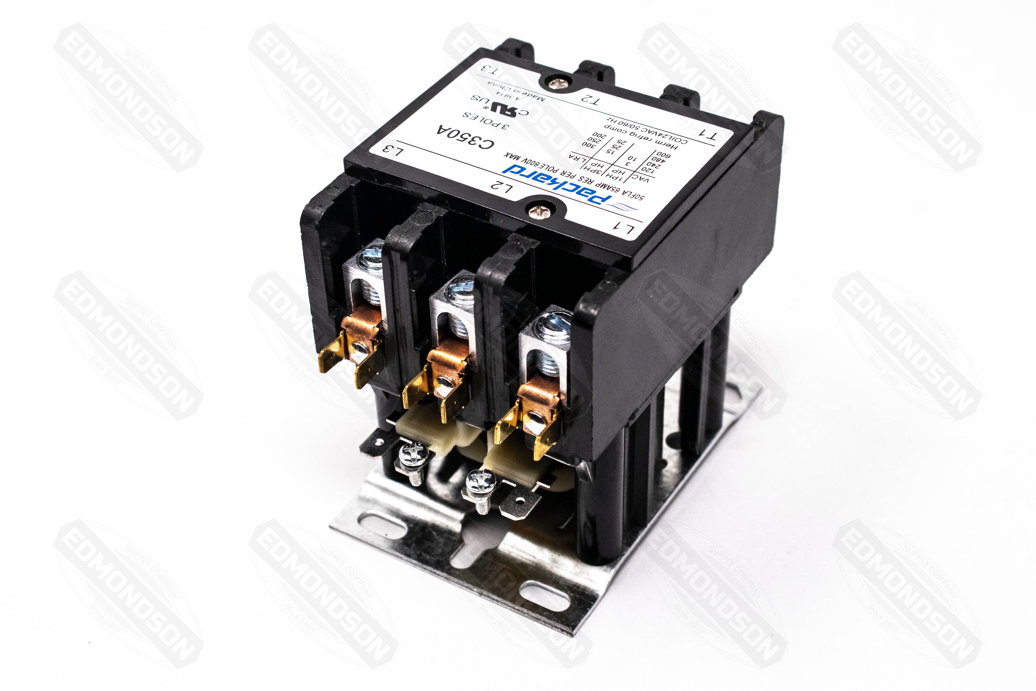 Packard C350A Contactor 3 Pole 50 Amps 24 Coil Voltage - Edmondson Supply