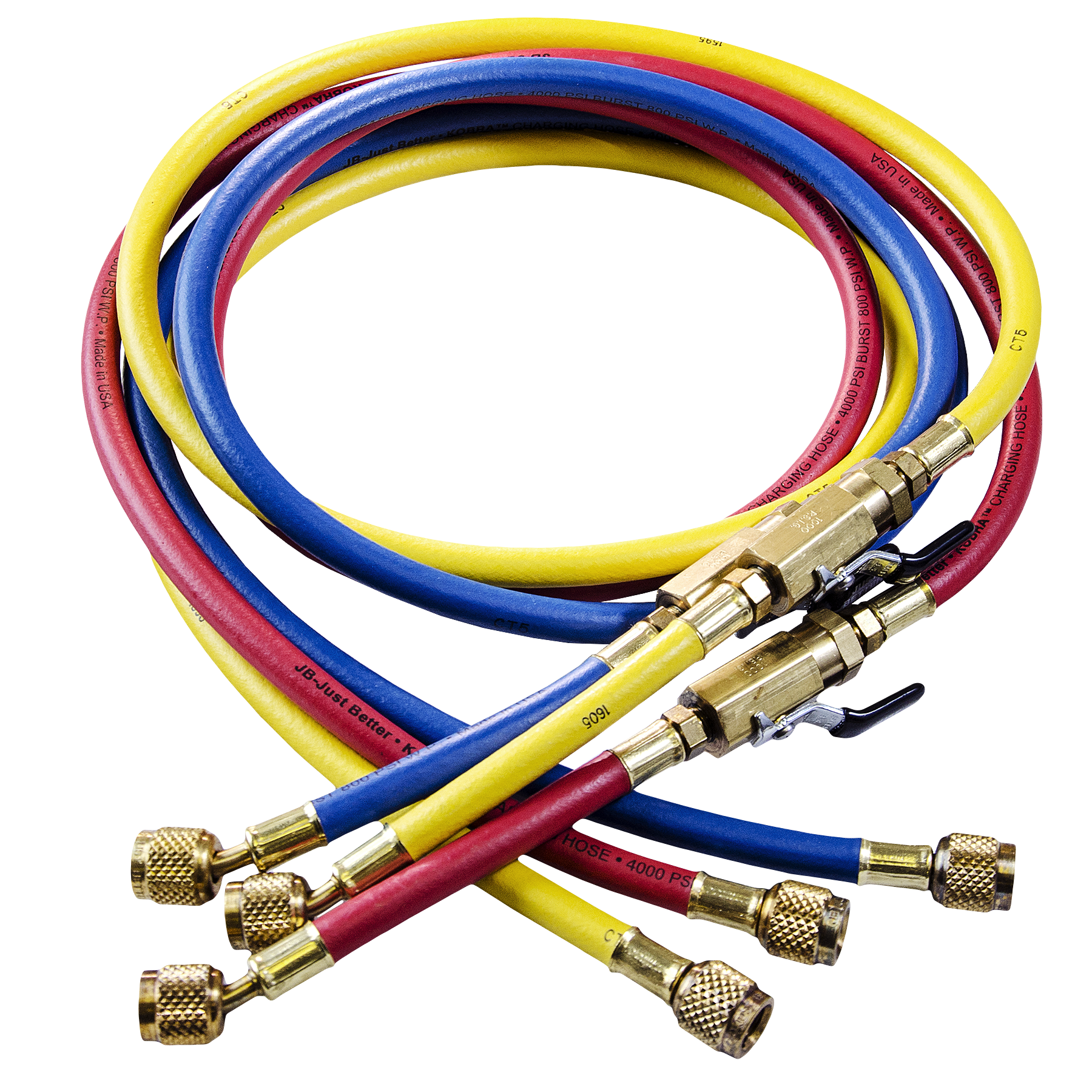 JB Industries CCLV-A2L-60 CLV Series KOBRA Gasket Seal Quarter-Turn Ball Valve Hose with 6" Whip End with A2L Fitting - Edmondson Supply