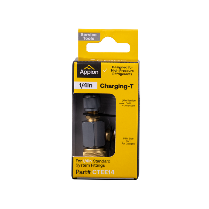 Appion CTEE14 MegaSeal Low-Loss Charging T-Fitting 1/4in FL - Edmondson Supply