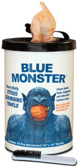 Blue Monster 77095 Heavy-Duty Citrus Scrubbing Towels, 10" x 12" (75 Count)